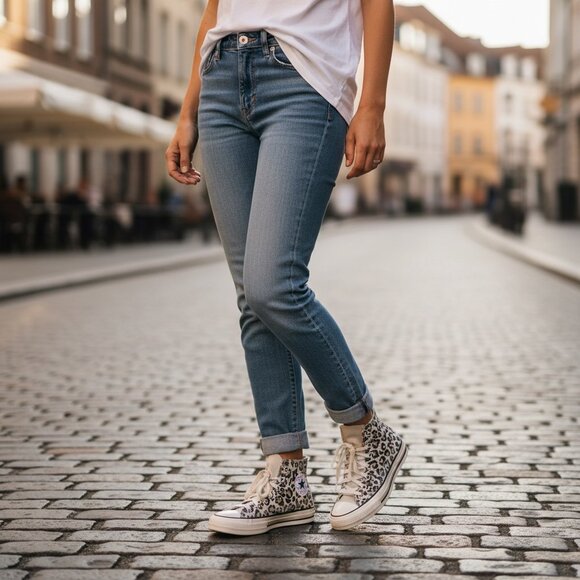 Converse Chuck Taylor All Star High Top Leopard Print Sneakers Unisex 7/5 - Picture 3 of 11